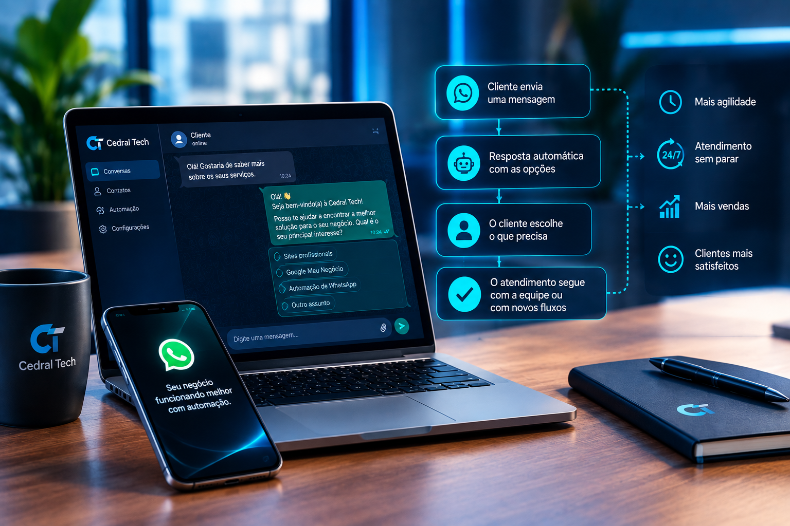 Automação digital para facilitar a rotina e o atendimento do negócio